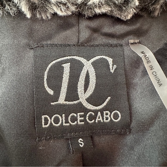 Dolce Cabo Faux Fur & Faux Leather Drape Vest Size S – Black/Gray - Picture 10 of 16